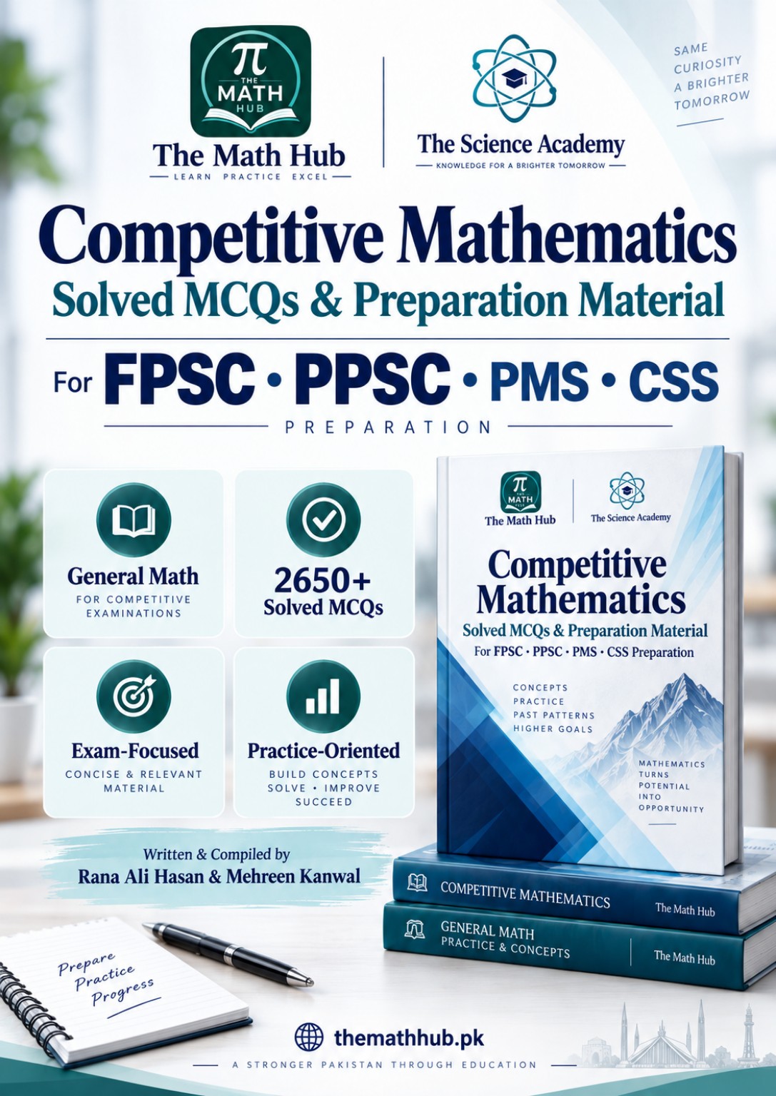 Basic Math MCQs — 25 Topic PDFs + Complete Master Book poster